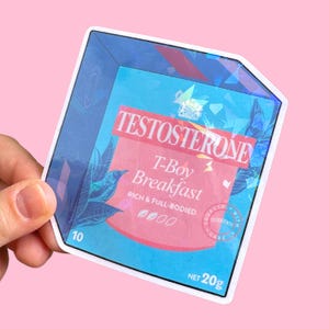 Trans Masc testosteron T-Boy thee vinyl holografische sticker sticker