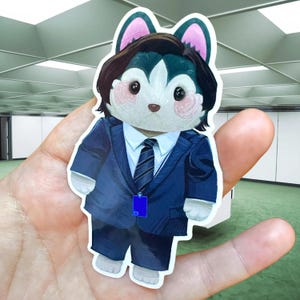 Severance Mark S Innie Sylvanian Families Calico Critters Vinyl Aufkleber
