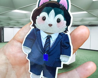 Calcomanía de vinilo Severance MDR Mark S Innie de Sylvanian Families Calico Critters