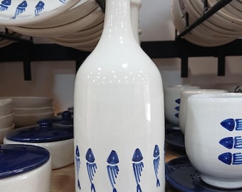 Ceramic, pottery oil bottle - oiler - Oil jug