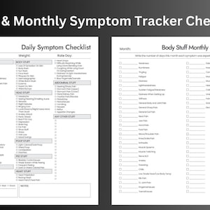 Chronic Illness Symptom Tracker and Health Journal | Daily & Monthly Medical Log | Printable Symptom Checklist | Digital Download