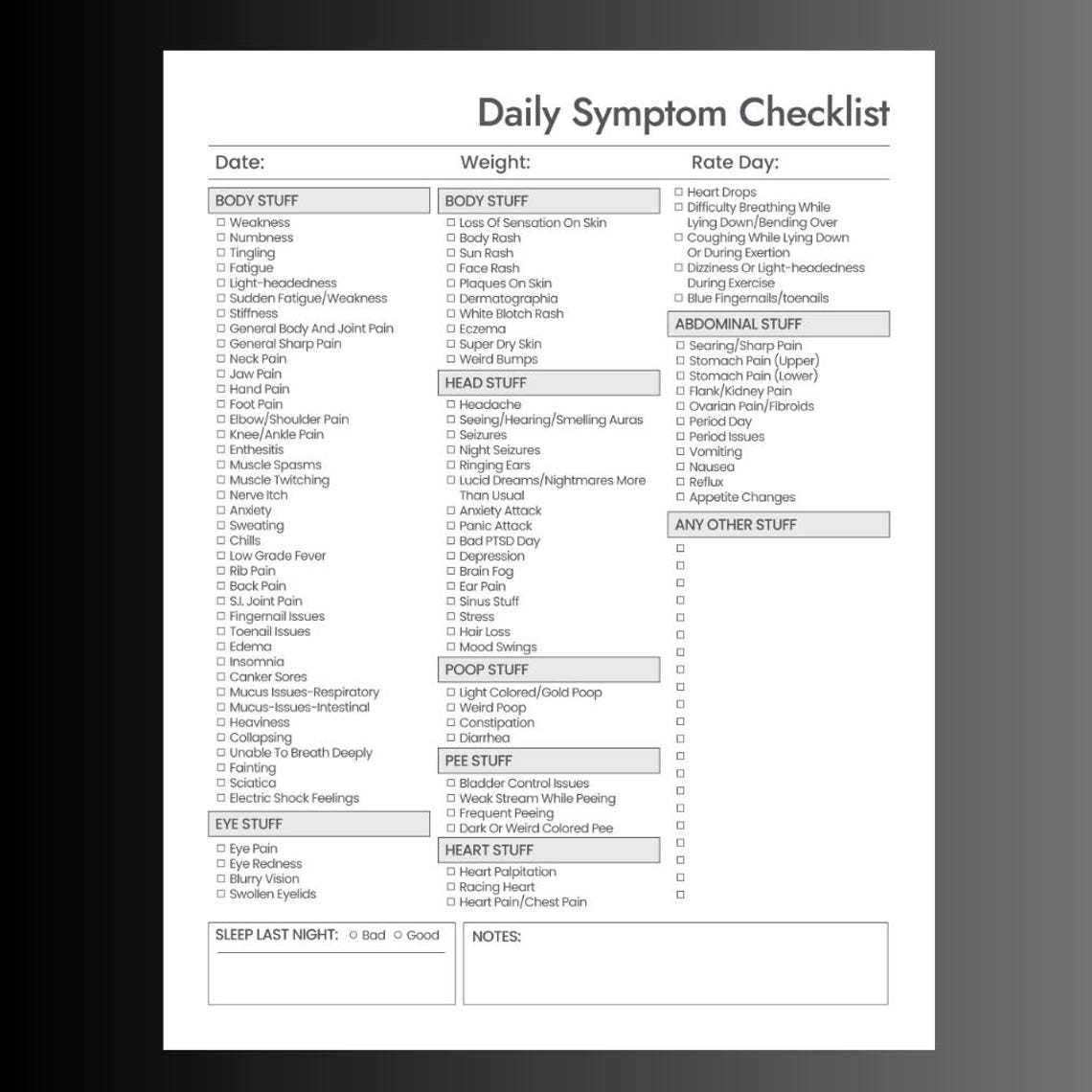 Chronic Illness Symptom Tracker and Health Journal Daily & Monthly