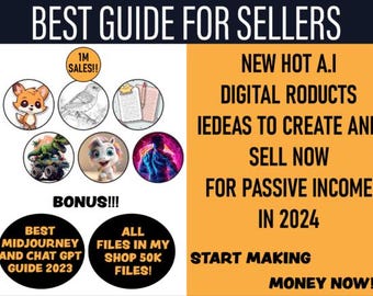 Ultimate AI Digital Products Masterclass - 205 Pages - Midjourney and ChatGPT Prompt Guide - Sell AI Art, Prompts, Clipart, Ebooks and More