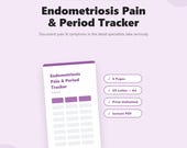 Endometriosis Pain & Period Tracker Printable | Endo Symptom Journal | Pain Log, Cycle Log for Specialist | Instant Download PDF