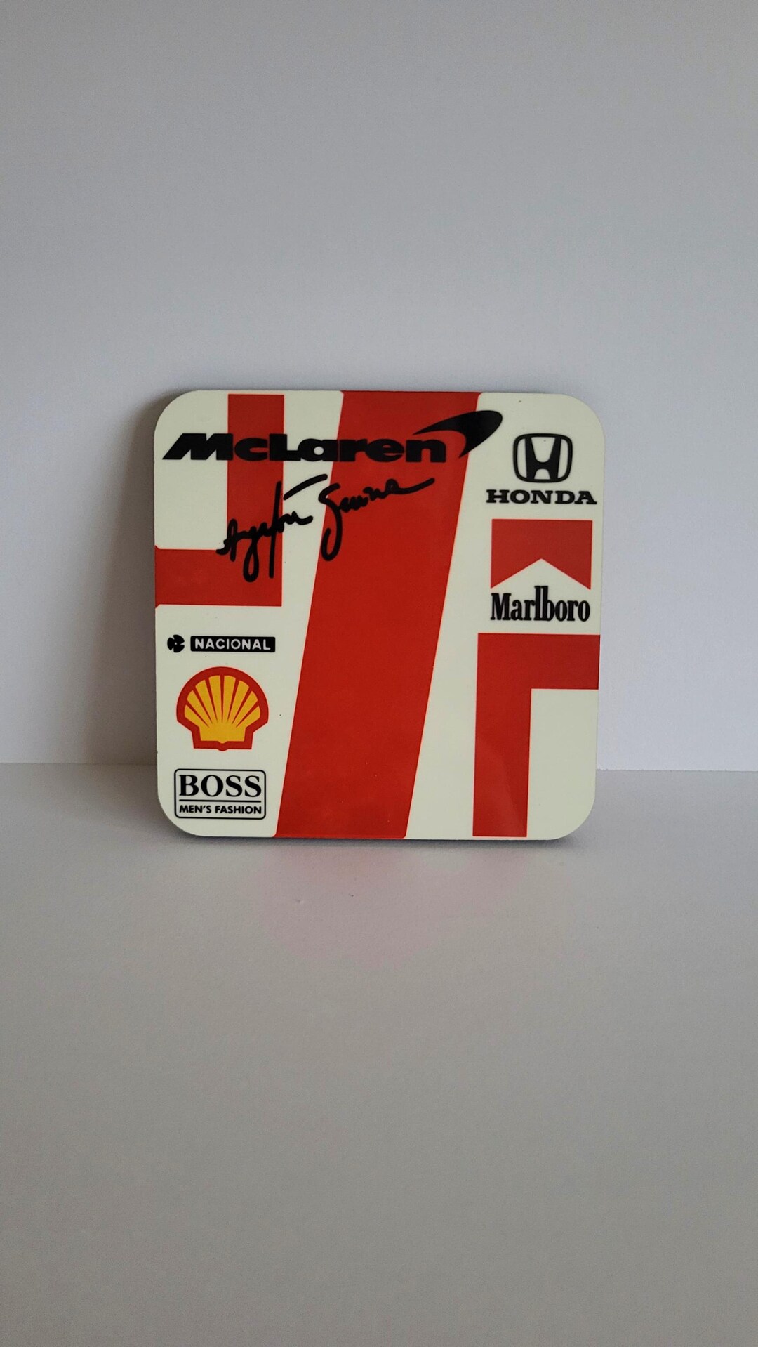 Lot De 4 Dessous De Verre Ayrton Senna, Coaster, état D'usage