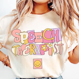 Retro Speech Therapist PNG Colorful Groovy Therapist Sublimation Design | Cute Occupational Shirt | SLP Gift for Women | Speech Therapy Gift
