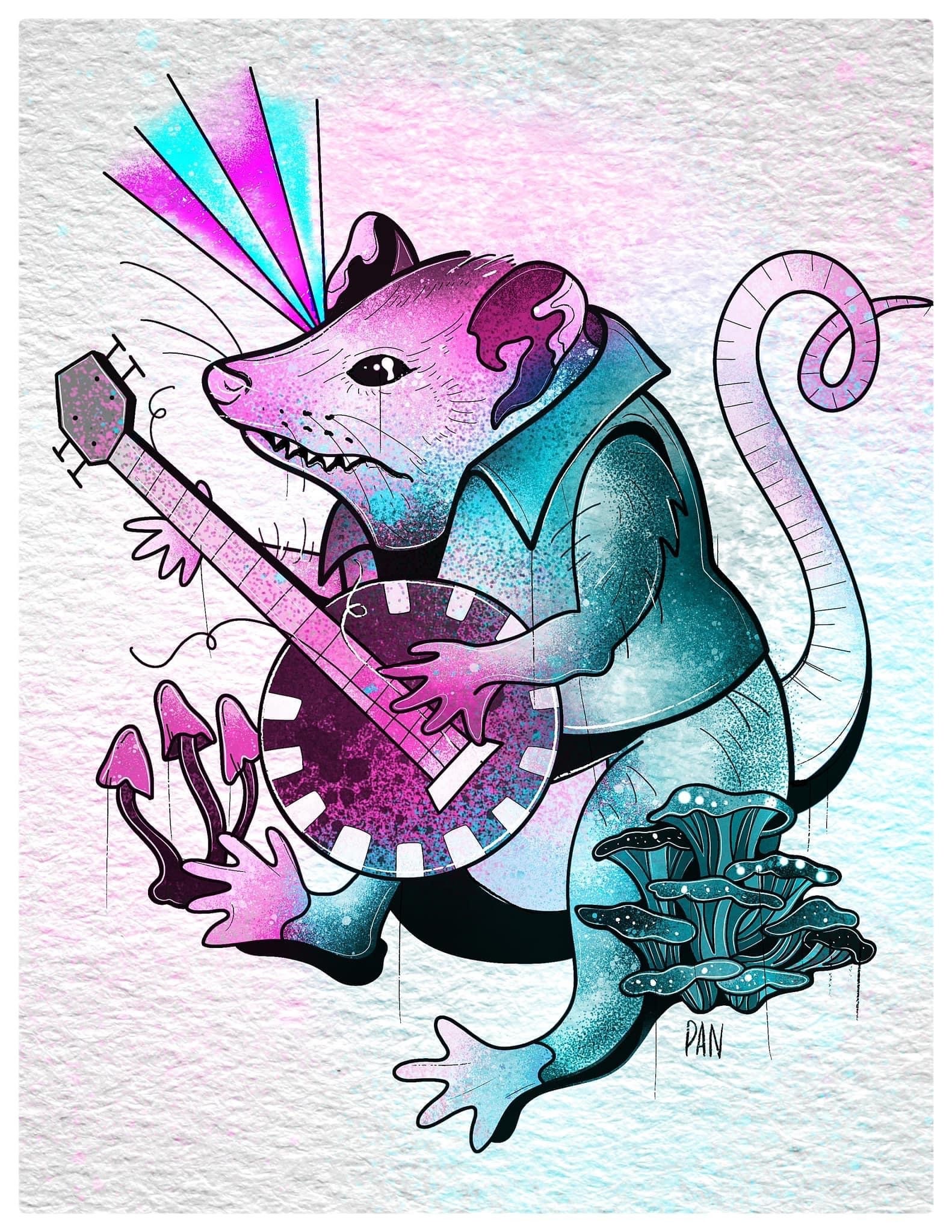 Punk Rock Opossum Rock n' Roll Metal Art Print for Sale by PrintPunk3