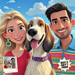 Benutzerdefinierte Pixar Style Portrait vom Foto,Paar Cartoon Zeichnung,Pixar Art Style Portrait,3D Cartoon Style Portrait, personalisiertes Cartoon Geschenk