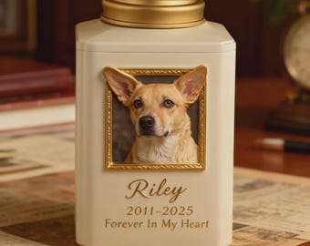 Custom 3D Embossment Dog Urn for Ashes from Photo, Personalized Pet Memorial Urn, Pet Portrait Cremation Keepsake Gift, Custom Large Dog Urn