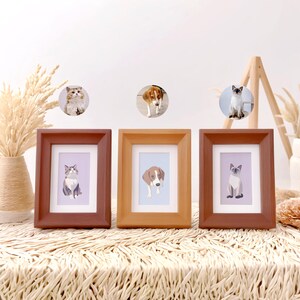 Mini Watercolor Cartoon Pet Portrait, Dog Portraits from Photos, Cat Painting, Dog Lover Gift, Remembrance Gift, Personalized Art Commission