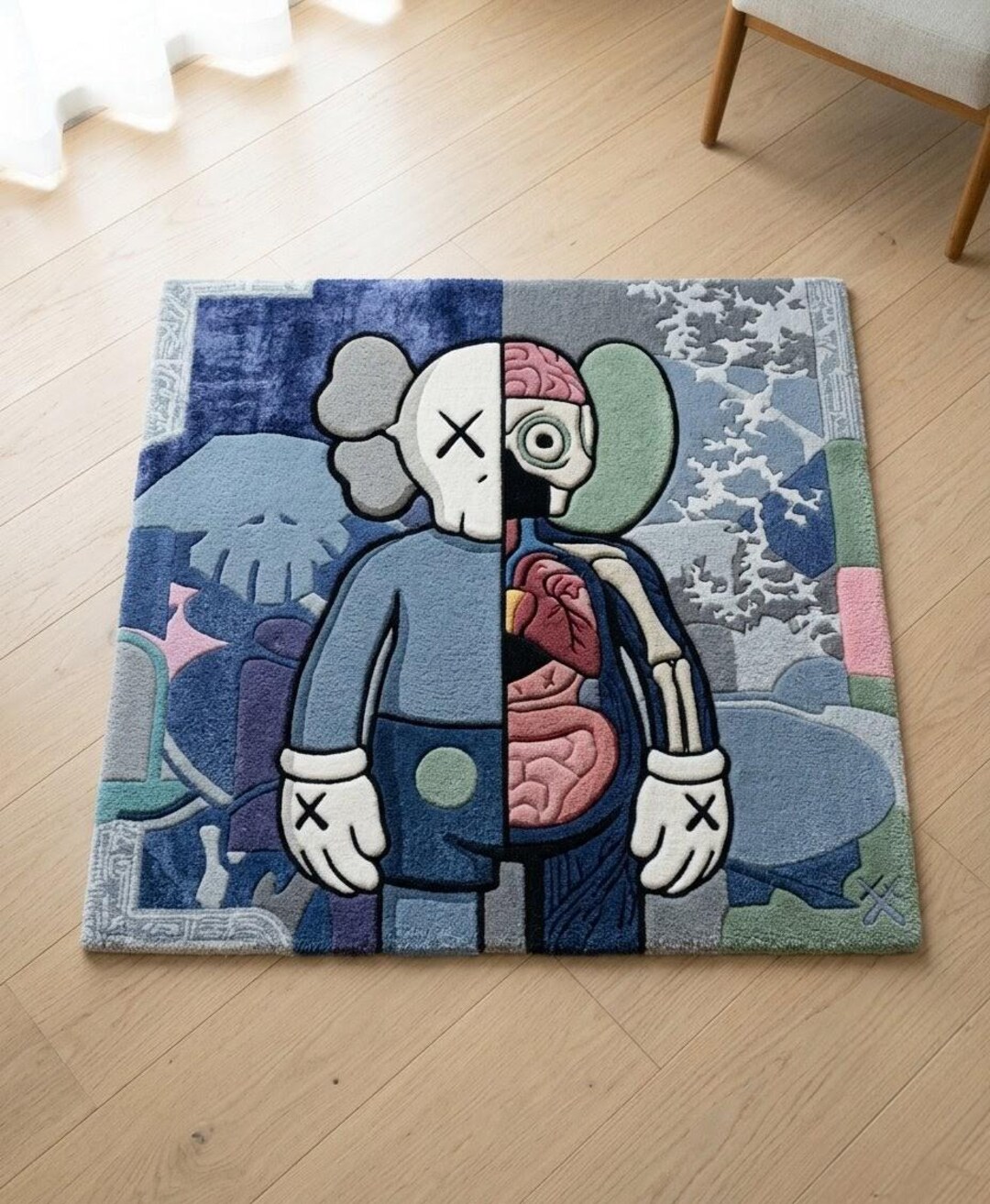 KAWS Dissected Companion Tufted Wool Rug – Hand-tufted Pop Art