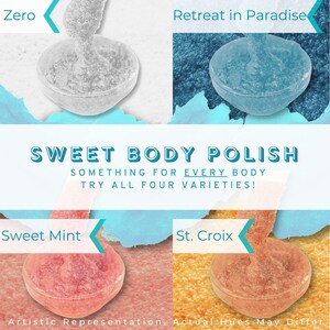 Sweet Body Polish & Hand Scrub - Sugar Scrub, Exfoliant, Moisturizer, Body Scrub, Shower Scrub, Bath Scrub, Hydrating Scrub