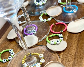 Custom Wine Glass Charms - Bachelorette Party