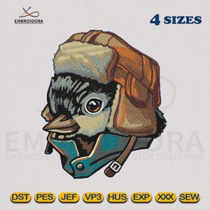 Finch Face Cartoon Machine Embroidery Design | Finch Face EMB Digitizing | 4 Hoop Sizes Embroidery Pattern by Embroidora