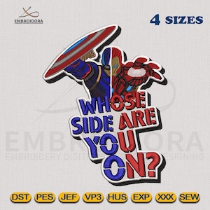 Captain America Civil War Iron Man Embroidery Design | Captain America Machine Embroidery Digitizing | 4 Hoop Sizes Embroidery By Embroidora