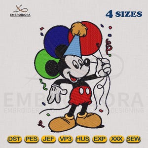 Mickey Mouse Embroidery Design | Mickey Mouse EMB Digitizing | 4 Hoop Sizes Embroidery Pattern By Embroidora