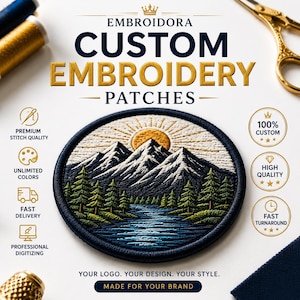 Parche con logotipo personalizado / Parche bordado personalizado / Parche con logotipo de empresa / Parche para coser o planchar con velcro / Insignia para uniforme de equipo