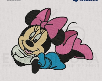 Beautiful Minnie Mouse Machine Embroidery Design | Minnie Mouse Embroidery Digitizing | 4 Hoop Sizes Embroidery Pattern by Embroidora