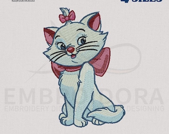 Diseño de bordado a máquina de Kitty / Patrón de Marie Cat (Descarga instantánea)