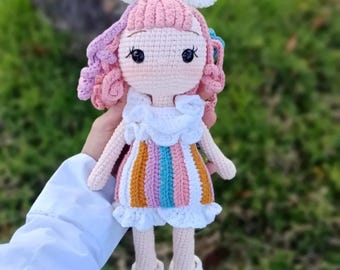 かぎ針編みのユニコーン人形 保育園ギフト ベビールーム装飾 ファンタジー動物 手作りあみぐるみ人形フィギュア