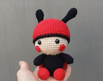 かぎ針編みのてんとう虫人形 保育園ギフト ベビールーム装飾 昆虫動物 手作りあみぐるみ ソフトぬいぐるみ 12 cm