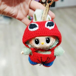 Labubu Spider-Man Outfit: Handcrafted Costume Set for 18cm Figure