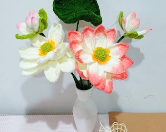 かぎ針編みの花束ギフト 誕生日 記念日 ホームデコレーション 手作りあみぐるみ フラワーアレンジメント