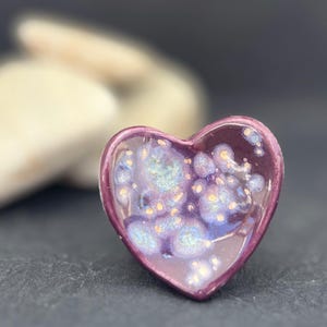 Anxiety Stress and Worry Stone Handmade Porcelain Ceramic Heart Shaped, Relaxation Meditation Comfort Stone