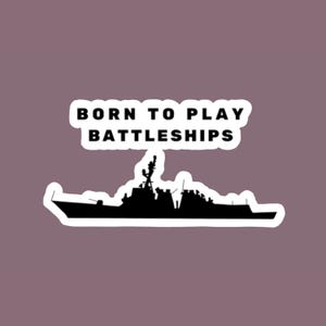 Minimalist Battleship Laptop Stickers, Gift for Navy Enthusiasts, White or Transparent background, Fun Wall Art