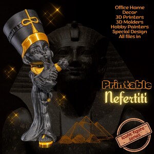 3D Print Nefertiti Statue: Home Office Decor (STL & 3MF File)