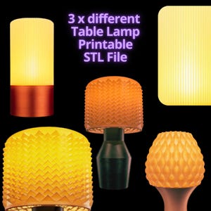 3D Printable Table Lamp STL File: Modern Geometric Designs (Digital Download)