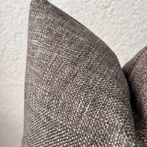 Gray and Beige Basketweave Woven Pillow Cover, Linen Textured Fabric , Decorative Boho Cushion Cover, Euro Sham Cover, Housewarming Gift