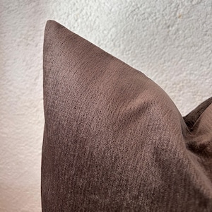 Dark Brown Velvet Pillow Cover | Chocolate Brown Cushion Cover | Soft Velvet Euro Sham | Mocha Lumbar Pillow | Matte Velvet Throw Pillow