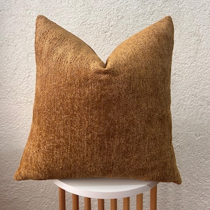 Camel Brown Textured Pillow Cover | Boho Camel Euro Sham | Camel Cotton Sofa Cushion | Camel Throw Pillow | Farmhouse Decor | Lumbar Pillow