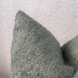 Sage Green Pillow Cover | Green Lumbar Pillow | Natural Cotton Textured Fabric | Green Boucle Pillow Cover | Boho Euro Sham | All Sizes