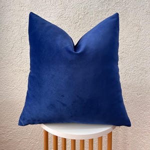 Royal Blue Velvet Throw Pillow Cover, Blue Euro Sham Cover, Luxury Velvet Cushion Cover, Solid Velvet Sofa Pillow, Modern Cozy Soft Pillow