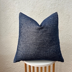 Dark Blue Denim Pillow Cover, Denim Pillowcase, Navy Cotton Euro Sham, Blue Throw Pillow, American Denim Pillow Cover, Decorative Pillows