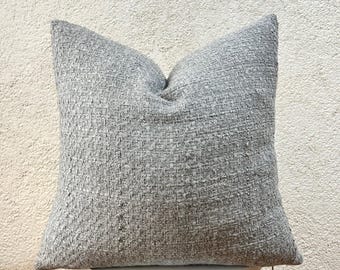 Grijs getextureerde kussensloop, boho grijs euro deken, kussensloop, decoratief boho kussen, pluizige kussenhoes, housewarming cadeau-idee