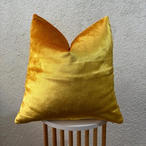 Luxury Gold Velvet Pillow Cover, Glisten Throw Pillow, Iridescent Gold Pillowcase, Modern Textured Euro Sham, Yellow Accent Pillow Cover