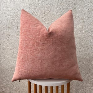 Blush Pink Linen Pillow Cover | Solid Pink Cushion Cover | Decorative Euro Sham | Soft Linen Throw Pillows | 24x24 Pillow | All Sizes