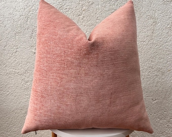 Blush Pink Woven Pillow Cover, Soft Throw Pillow, Modern Solid Cushion Case