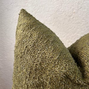 Olive Green Pillow Cover | Soft Textured Cushion Cover | Green Euro Sham | Olive Green Boho Pillow Case | Cozy Accent Throw Pillow