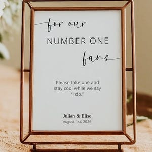 Grab a Fan Sign Template, Editable Wedding Fan Sign, Printable Outdoor Sign, For Our Number One Fans