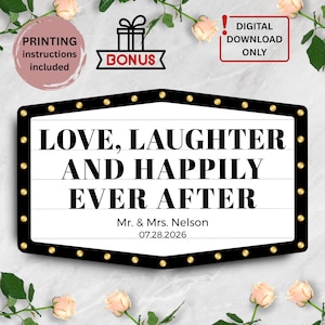Wedding Bottle Service Sign 3, Customizable Marquee Reception Sign Template, Personalized Wedding Decor, Event Entrance Sign Ideas - MS200
