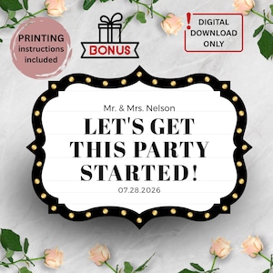 Wedding Bottle Service Sign 7, Customizable Marquee Reception Sign Template, Personalized Wedding Decor, Event Entrance Sign Ideas - MS200