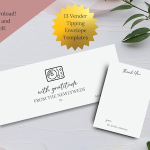 Coleção de envelopes para gorjetas de fornecedores de casamento, envelopes elegantes para gorjetas de fornecedores, presentes de casamento exclusivos, conjunto de 13