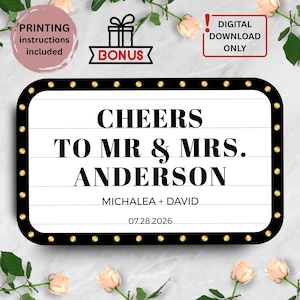 Wedding Bottle Service Sign 4, Customizable Marquee Reception Sign Template, Personalized Wedding Decor, Event Entrance Sign Ideas - MS200