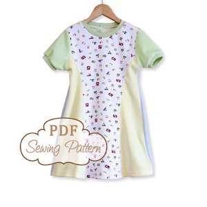 Sunshine Dress Sewing Pattern Printable PDF Girls Sizes 2 through 8 Long and short sleeve Instant Download image 1