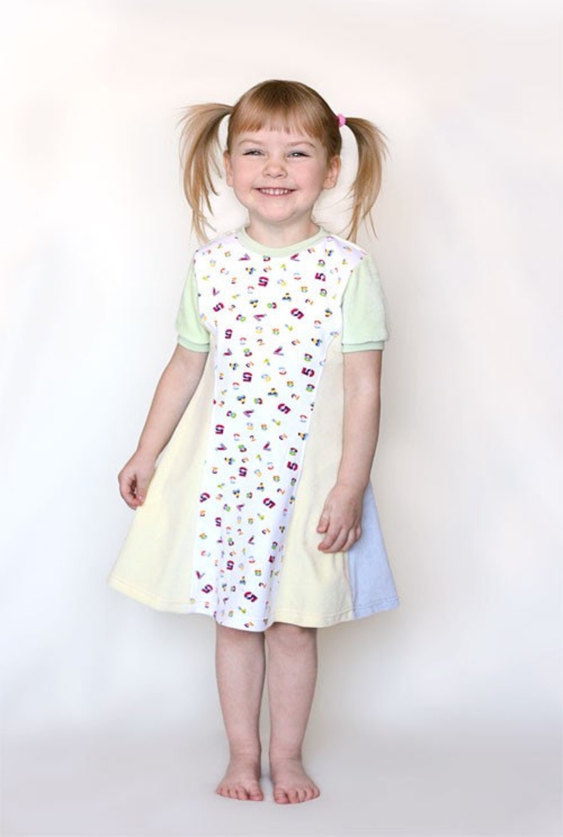 Sunshine Dress Sewing Pattern Printable PDF Girls Sizes 2 through 8 Long and short sleeve Instant Download image 5