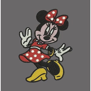 Cute Minnie Mouse Embroidery Design | Cartoon Machine Embroidery File | Emb, PES, DST, JEF, exp